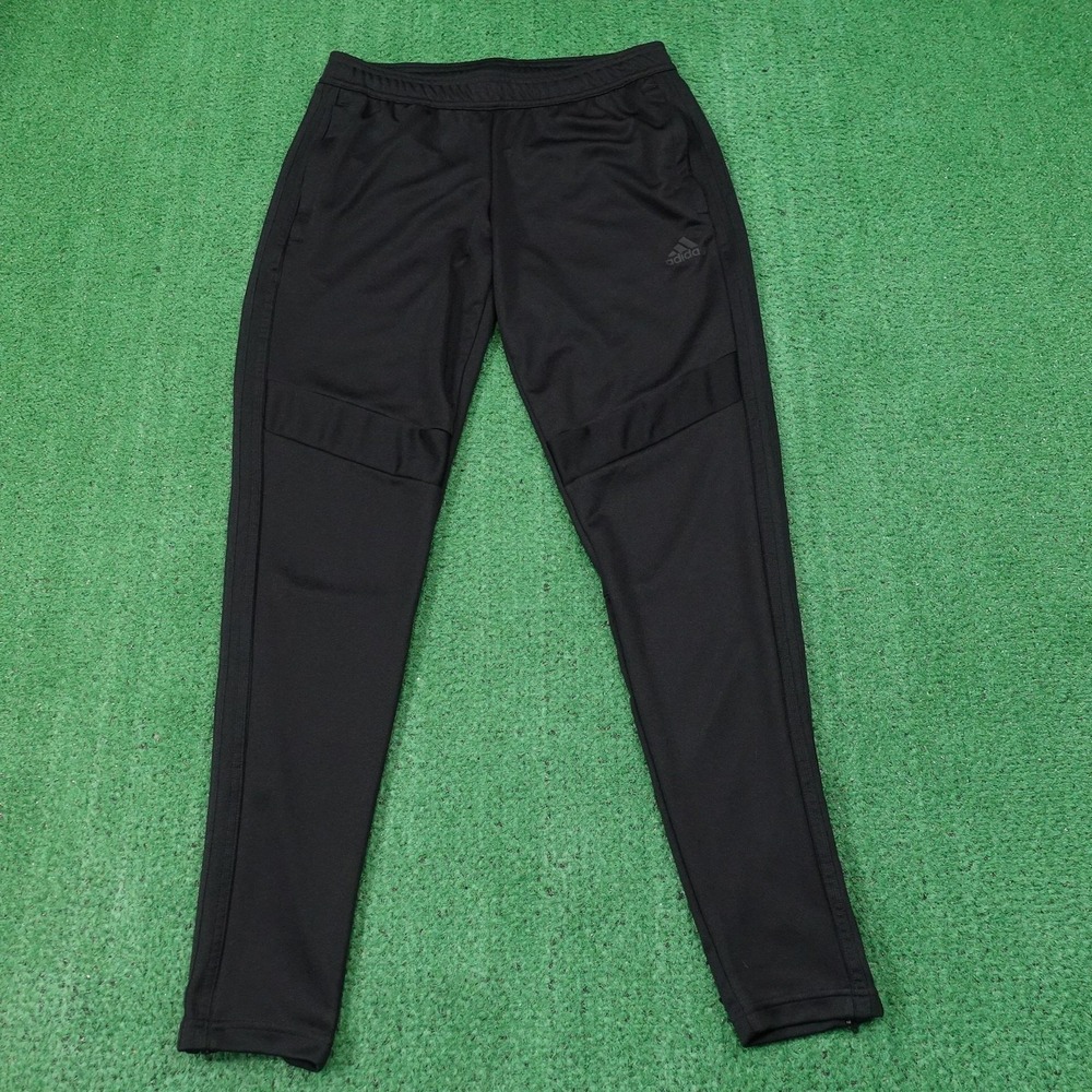 Adidas Pants Womens S Black AEROREADY Tapered Track Zip Ankle‎ Pockets Running